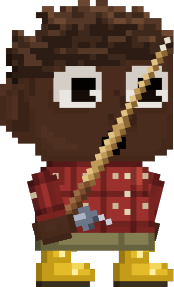 An explorer in a flannel shirt holding a fishing rod